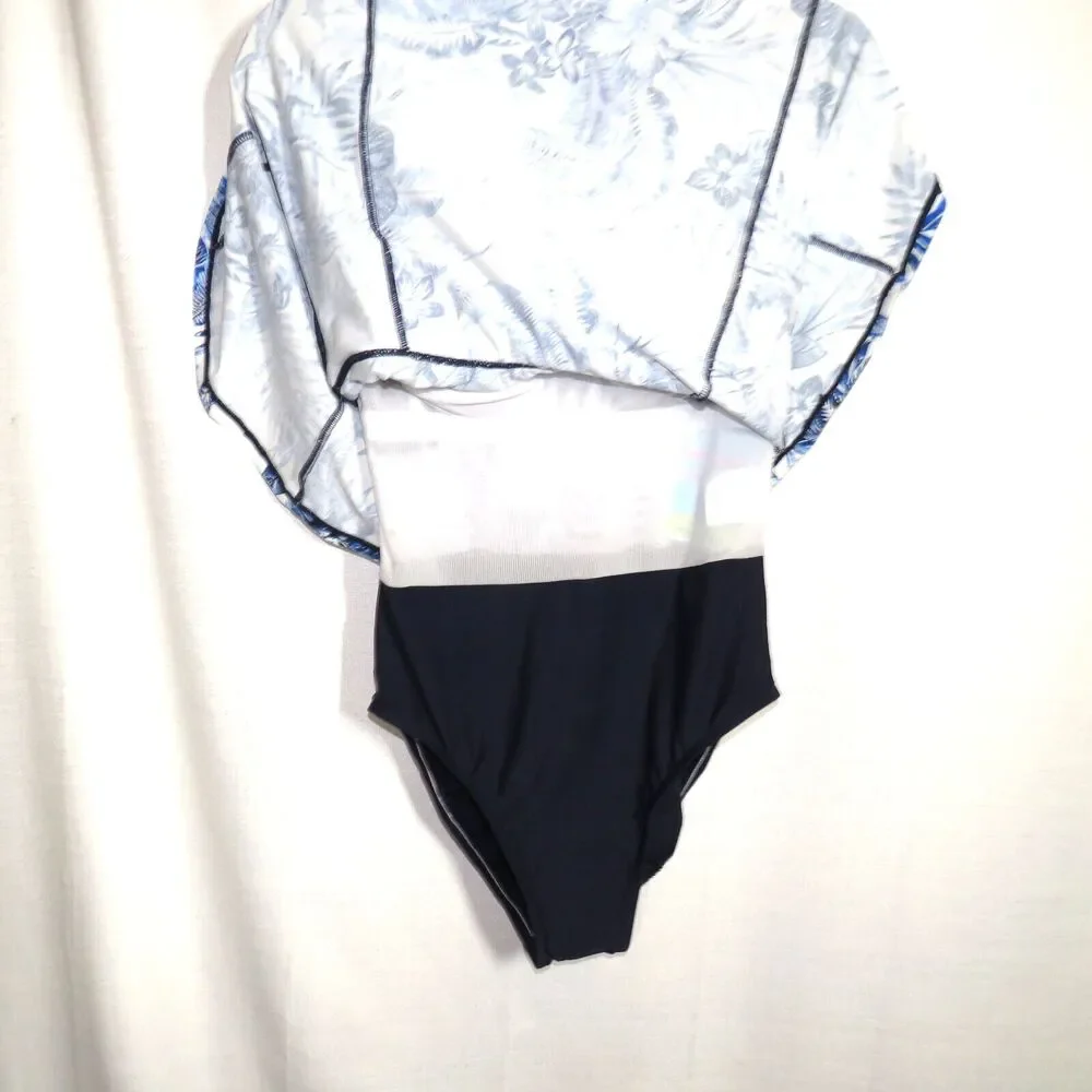 Swim Solutions Floral Padded Wireless Tummy Control Swimsuit Swim Dress Sz 10 - Picture 8 of 12